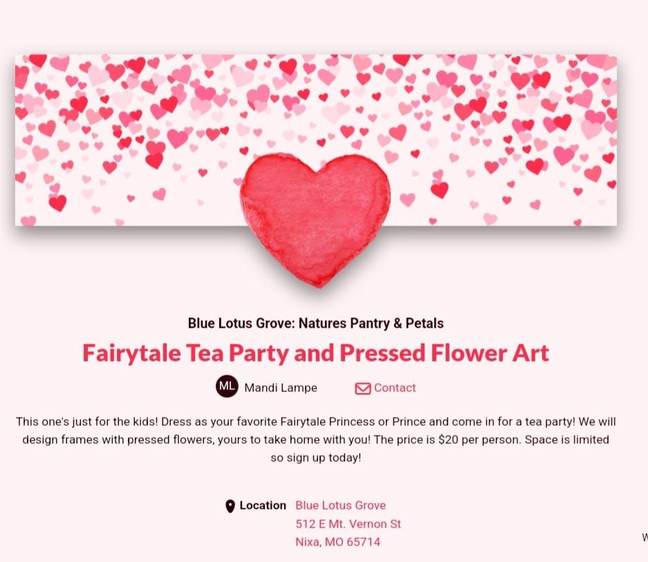 Fairytale Tea Party with Pressed Flower Art