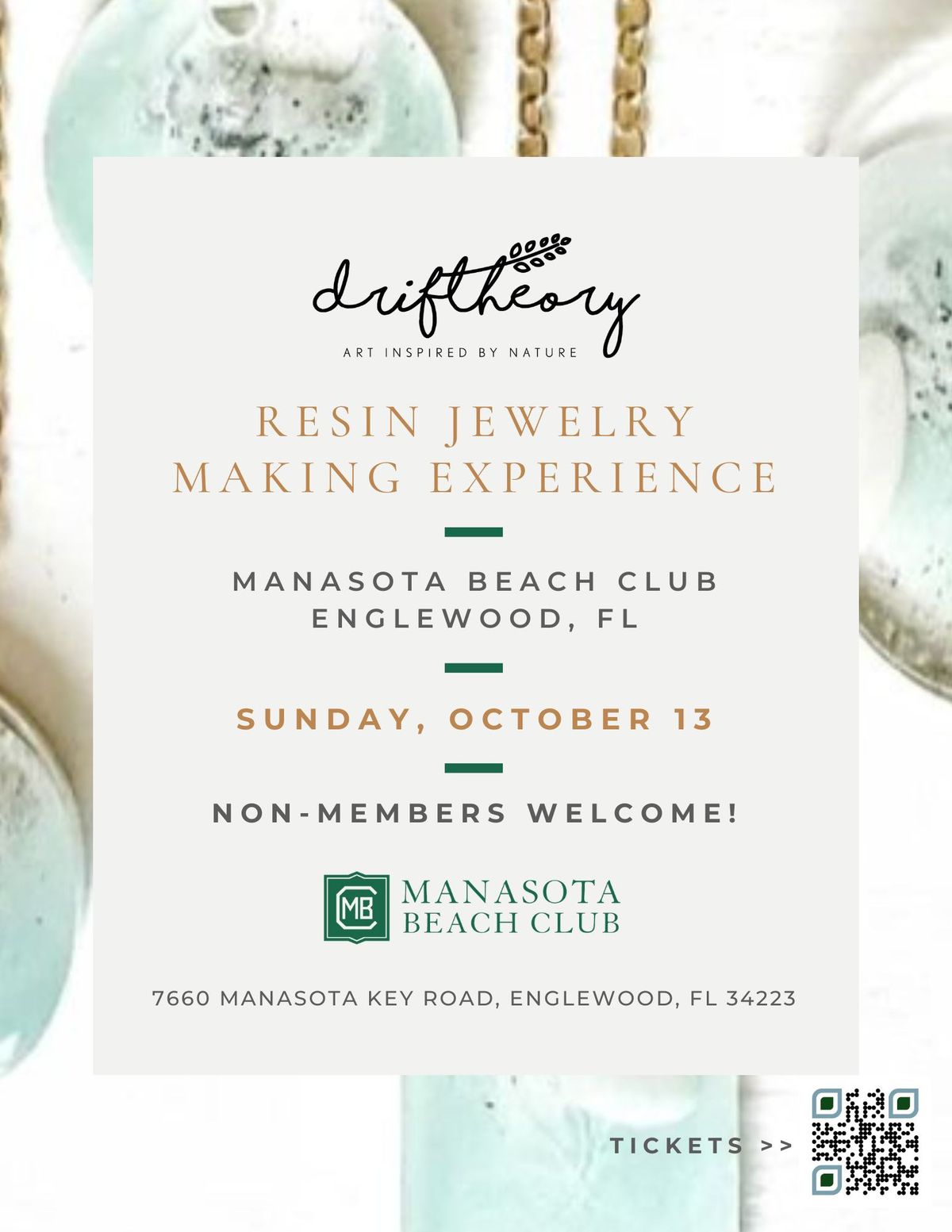 Brunch & Bubbles + Resin Jewelry Making Experience w\/ Driftheory 