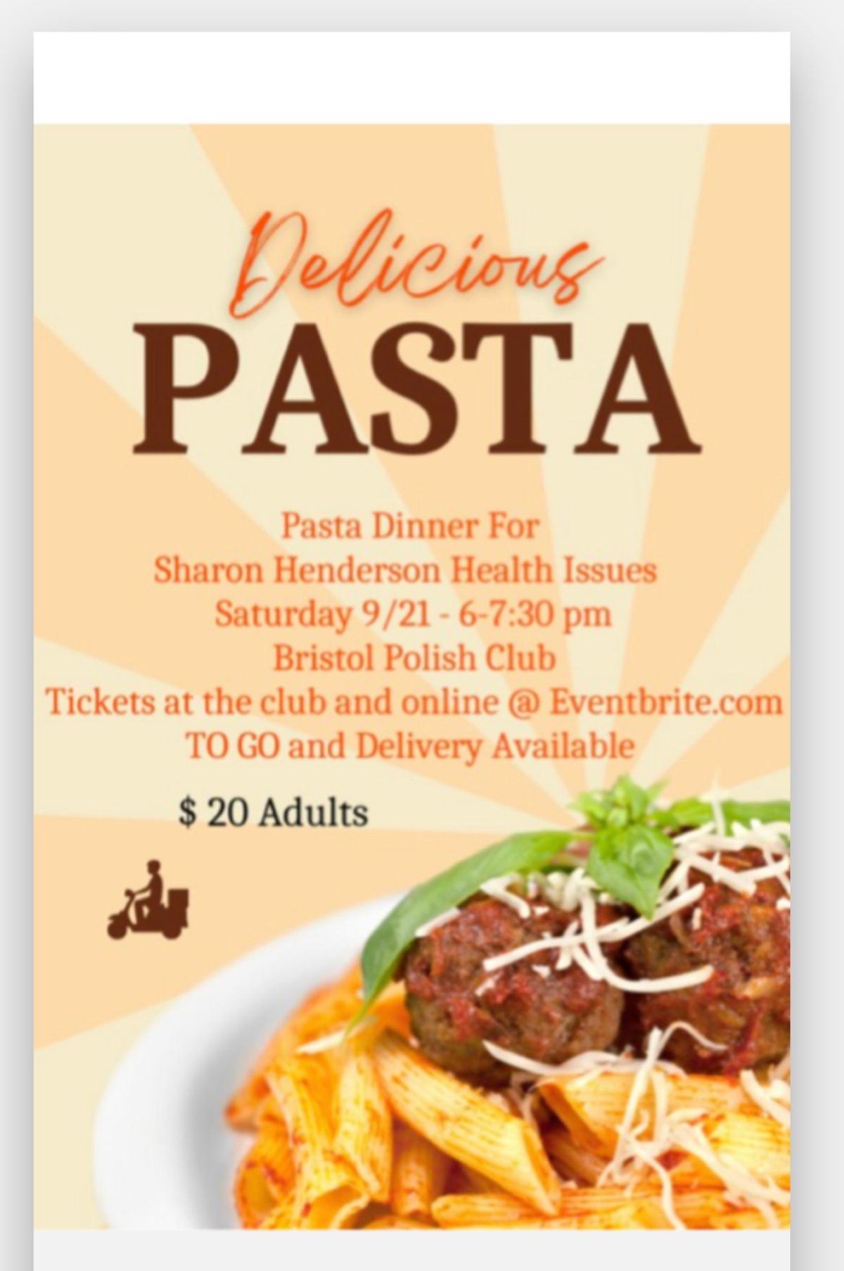 Pasta Dinner Benefit for Sharon Henderson 