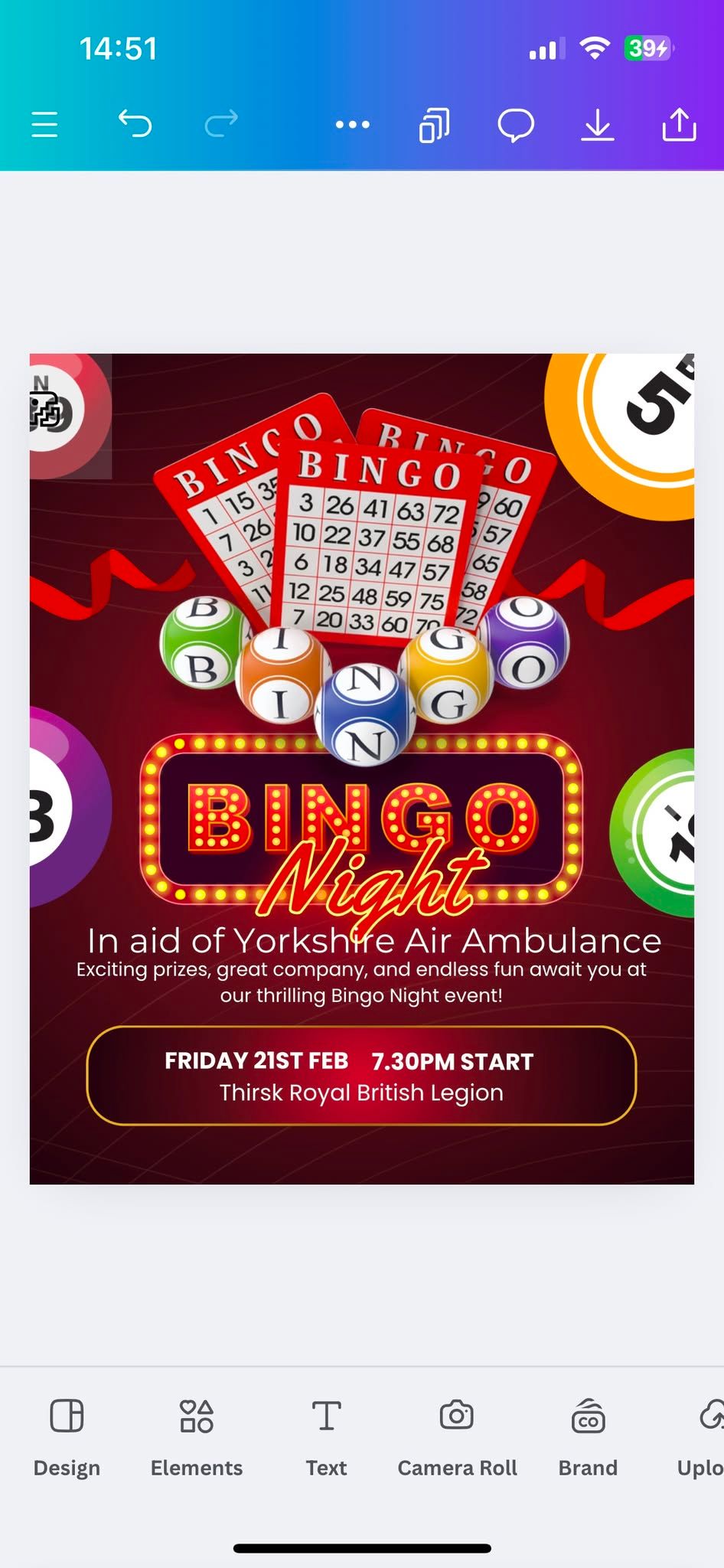 Charity Bingo in aid of Yorkshire Air Ambulance