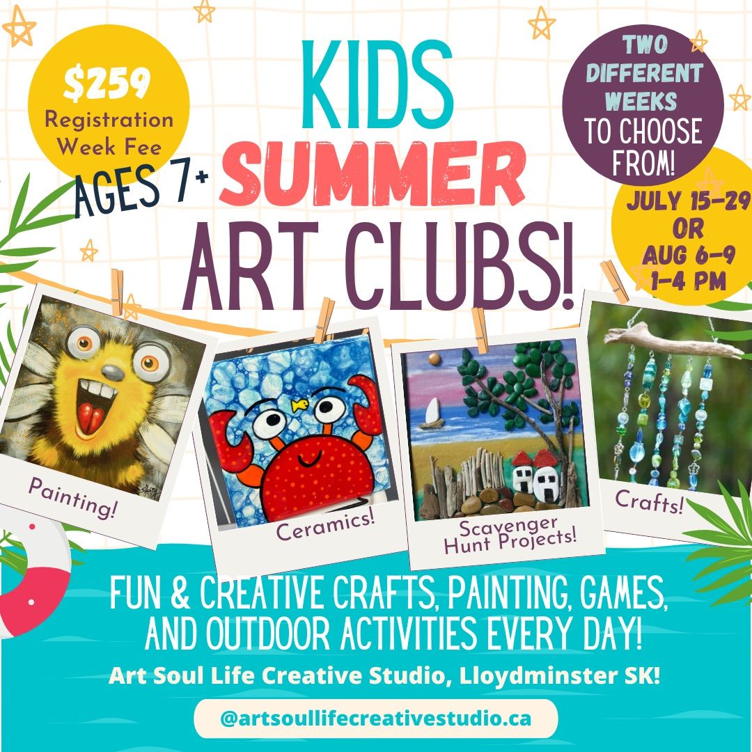 ART CAMPS! July 15-19th  OR  August 6-9th!!
