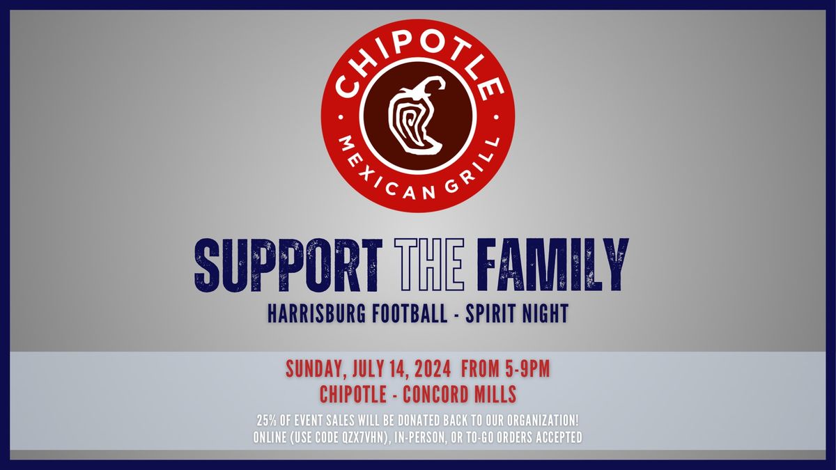 Harrisburg Football Family Night: Chipotle - Concord Mills