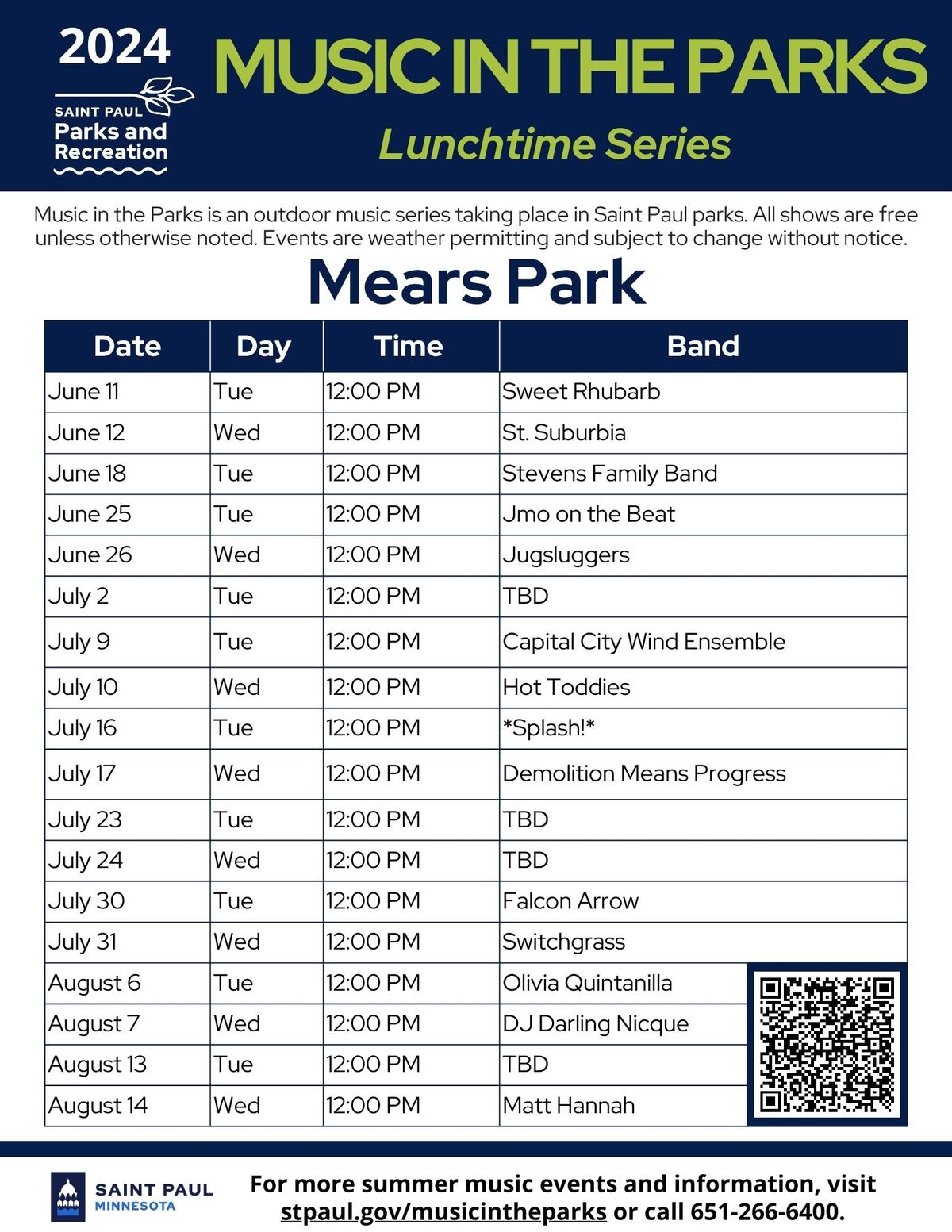 Music in the Park: Mears Park Lunchtime Series
