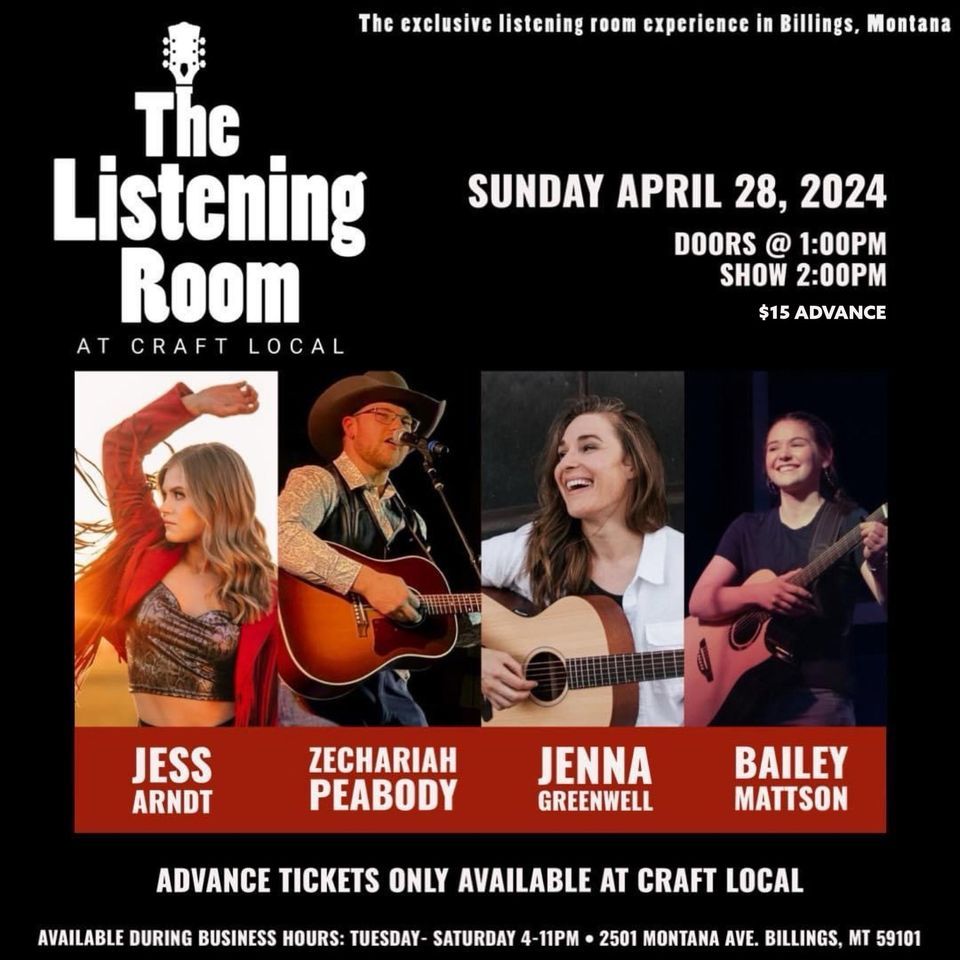 Jess Arndt, Zechariah Peabody, Jenna Greenwell and Bailey Mattson at The Listening Room 