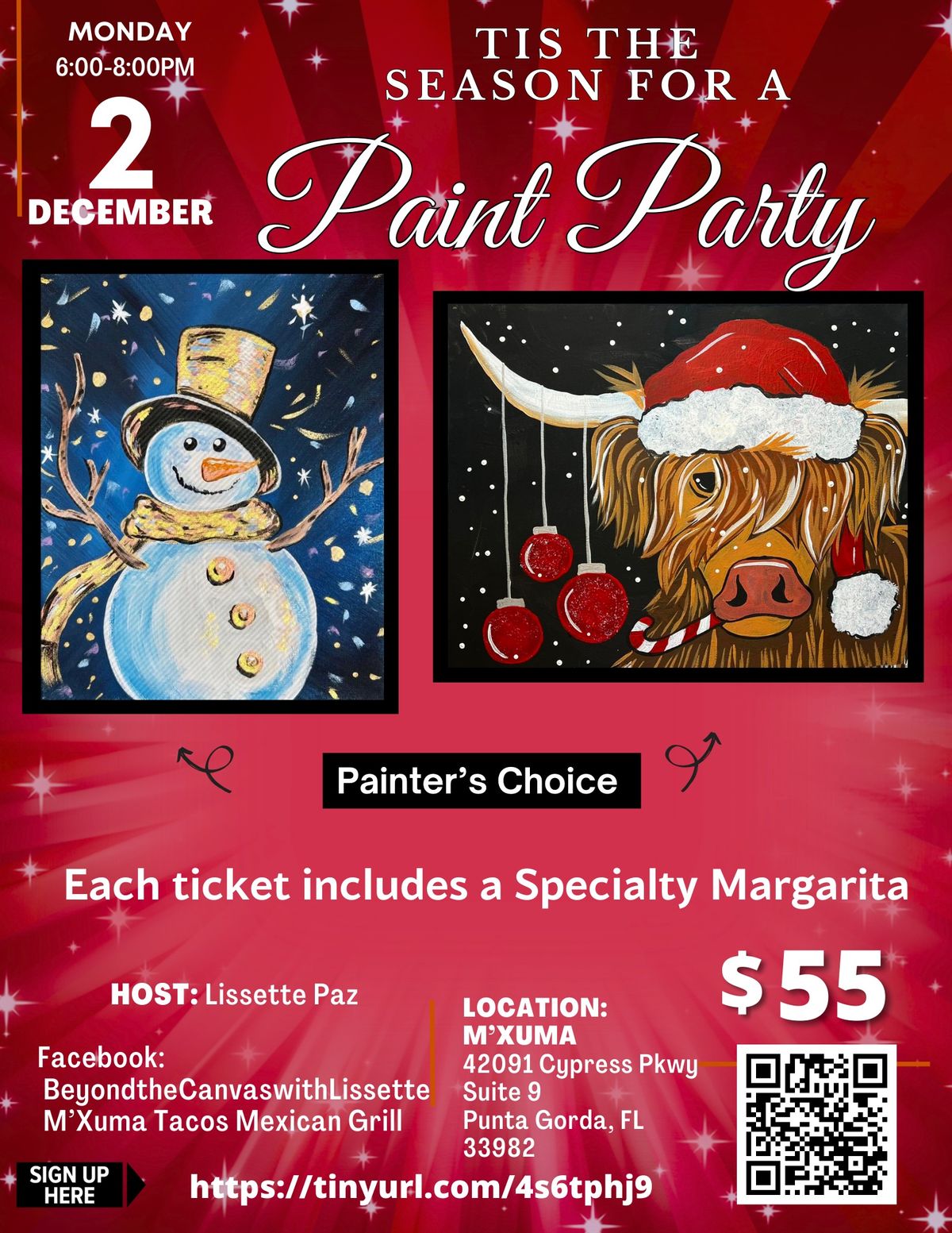 *4 SPOTS LEFT* Holiday Paint Party at M'Xuma in Babcock Ranch