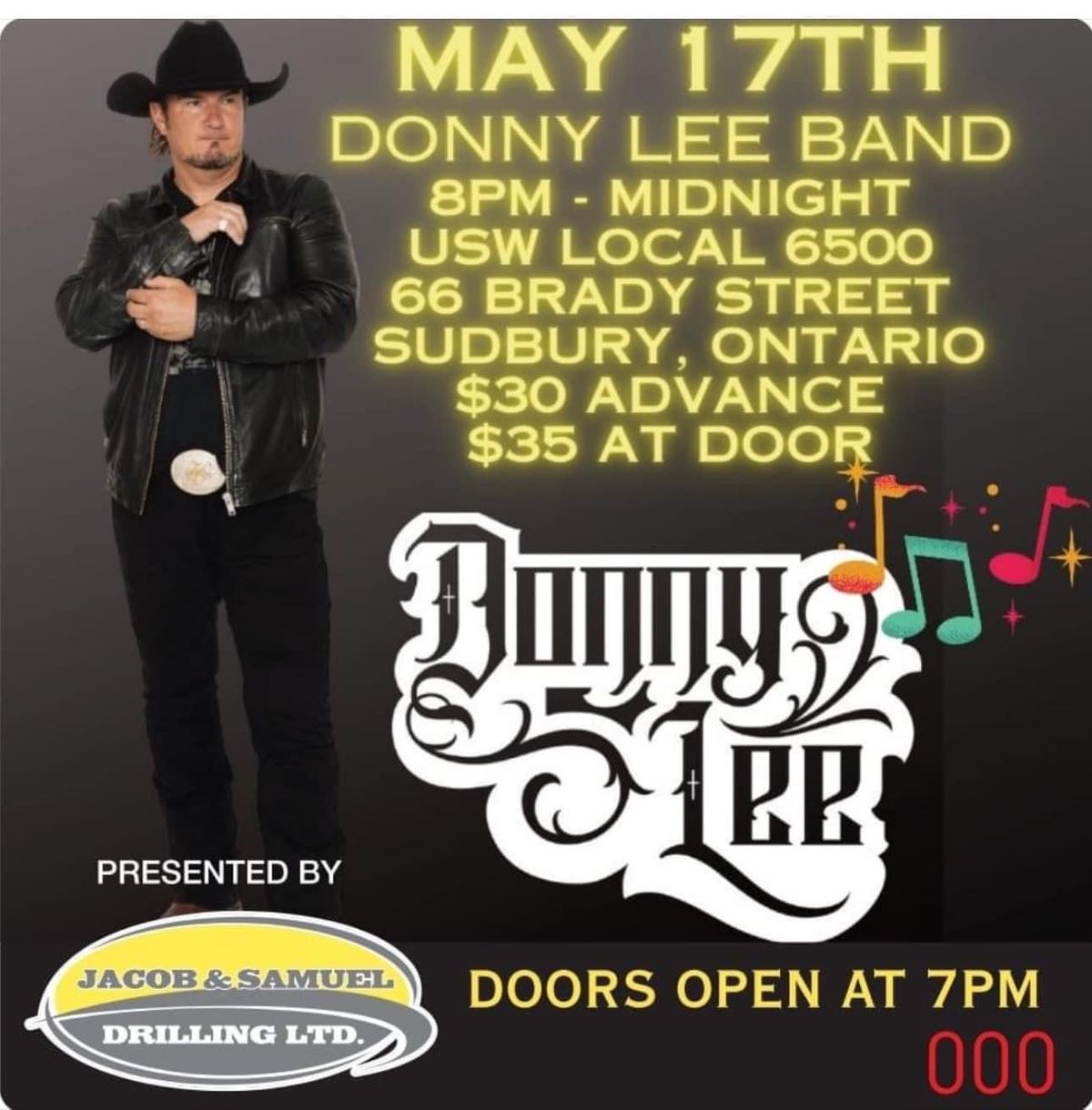 Donny Lee Band from Nashville comes to Sudbury  with opening act JoPo & The RiZe!!! Don't miss out!!