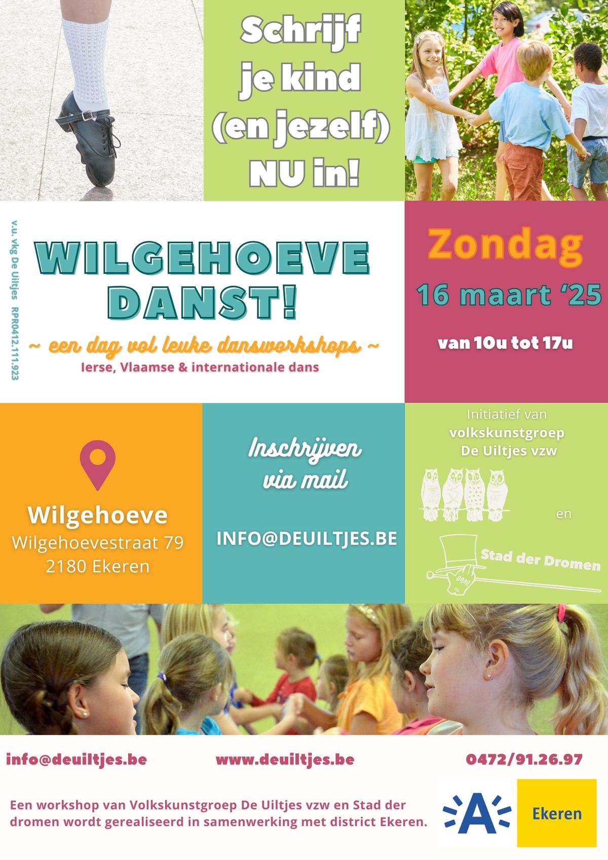 Wilgehoeve danst! Een dag vol leuke dansworkshops. Vlaamse, Ierse en internationale volksdans.