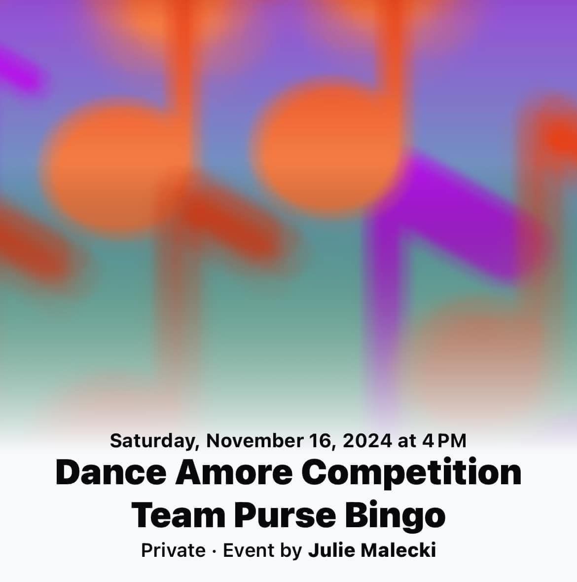 Dance Amore Purse Bingo