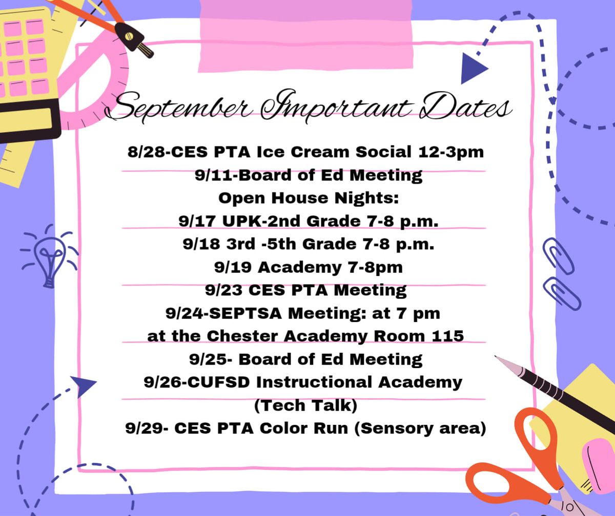 CUFSD SEPTSA September Meeting 