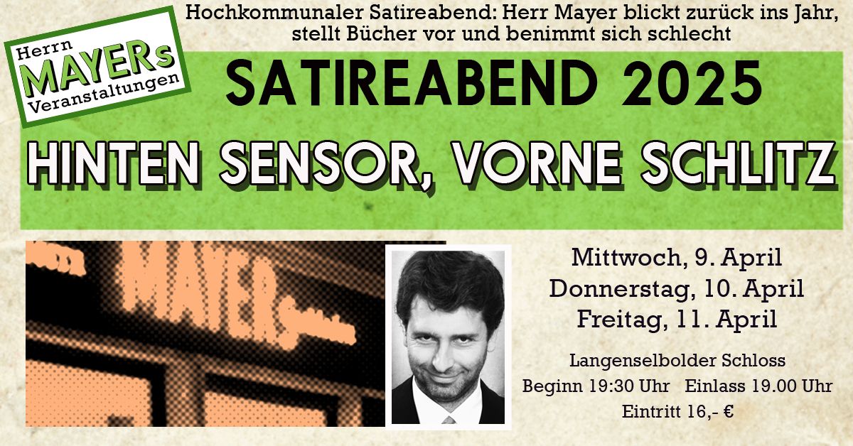 Hinten Sensor, vorne Schlitz