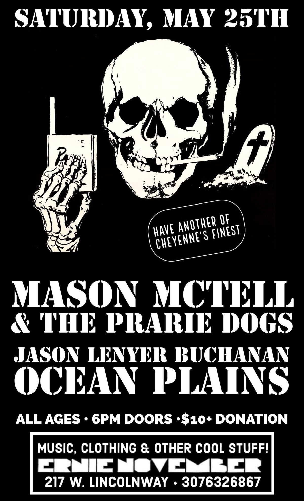 MASON McTELL & the PRAIRIE DOGS, JASON LENYER BUCHANAN, OCEAN PLAINS at Ernie November