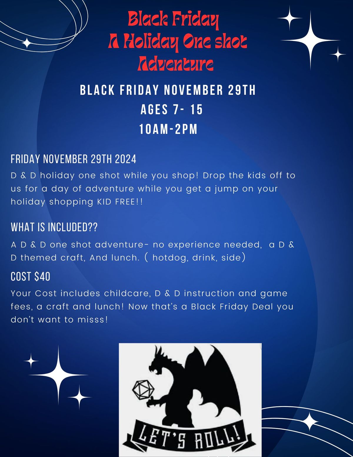 Black Friday Kids D&D Style  Adventure 