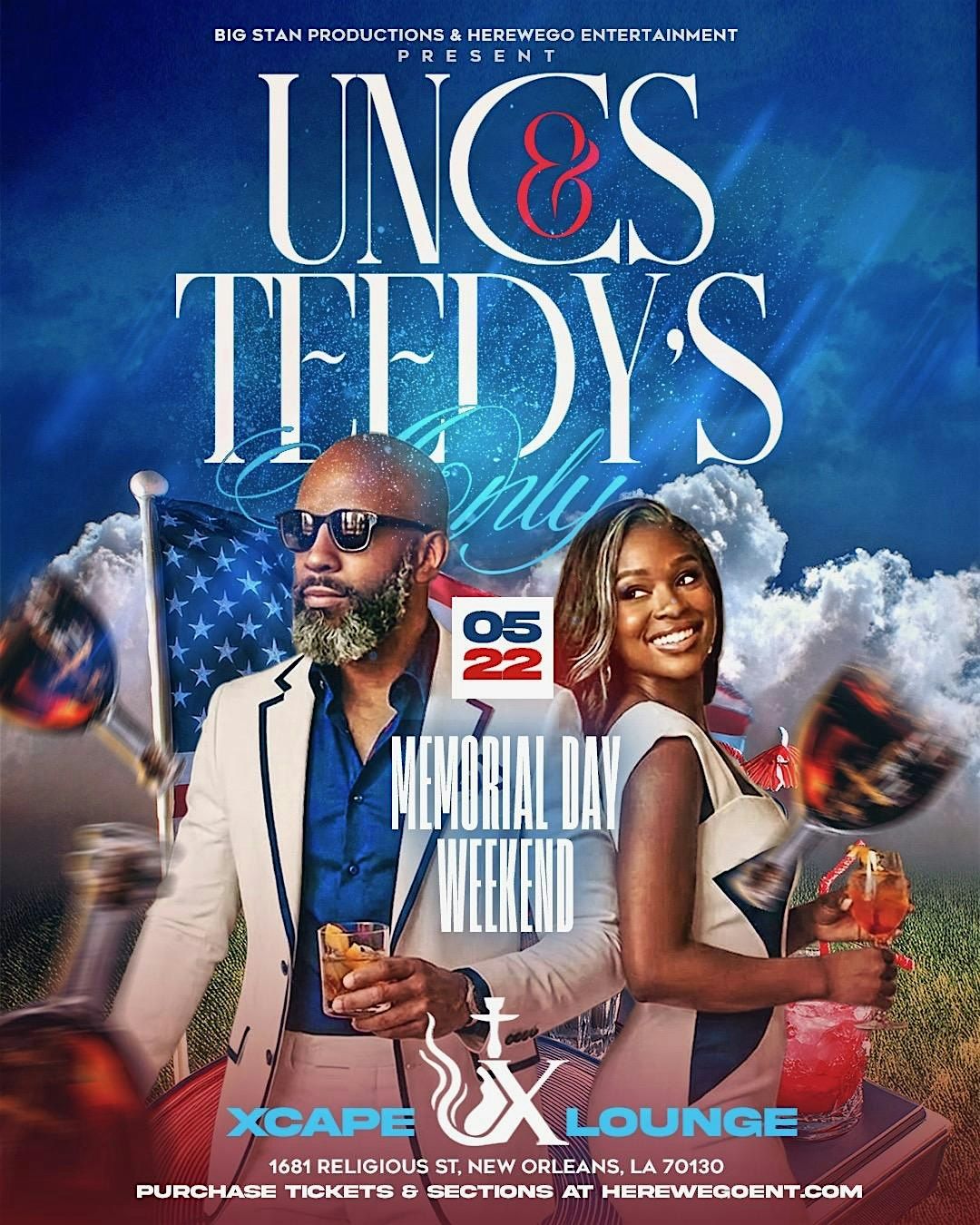 UNCs & TEEDYs ONLY MEMORIAL DAY WEEKEND TURNUP @ XCAPE ON SAT., MAY 23RD