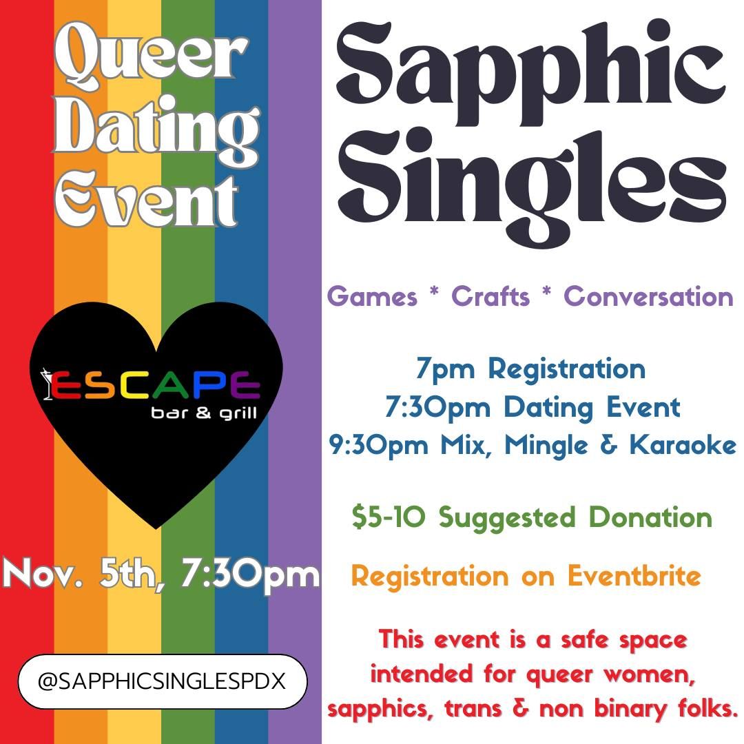 Sapphic Singles Mixer @ Escape Bar & Grill