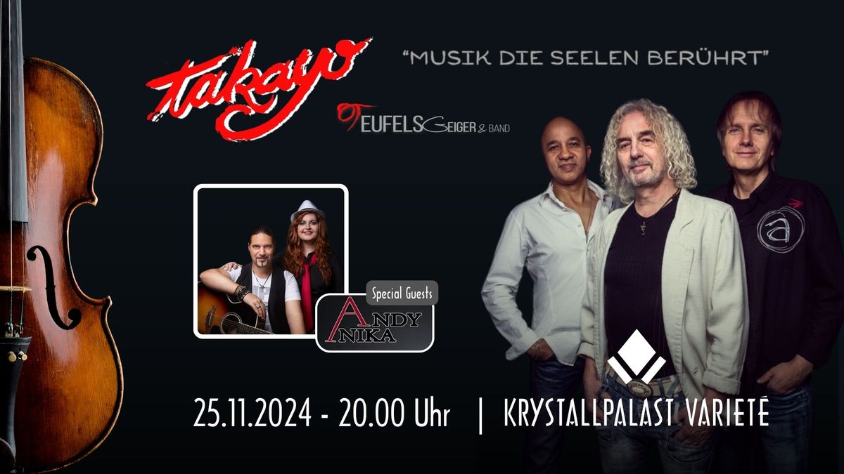 TAKAYO | Teufelsgeiger & Band "Musik die Seelen ber\u00fchrt" Special-Guests: Andy & Anika 