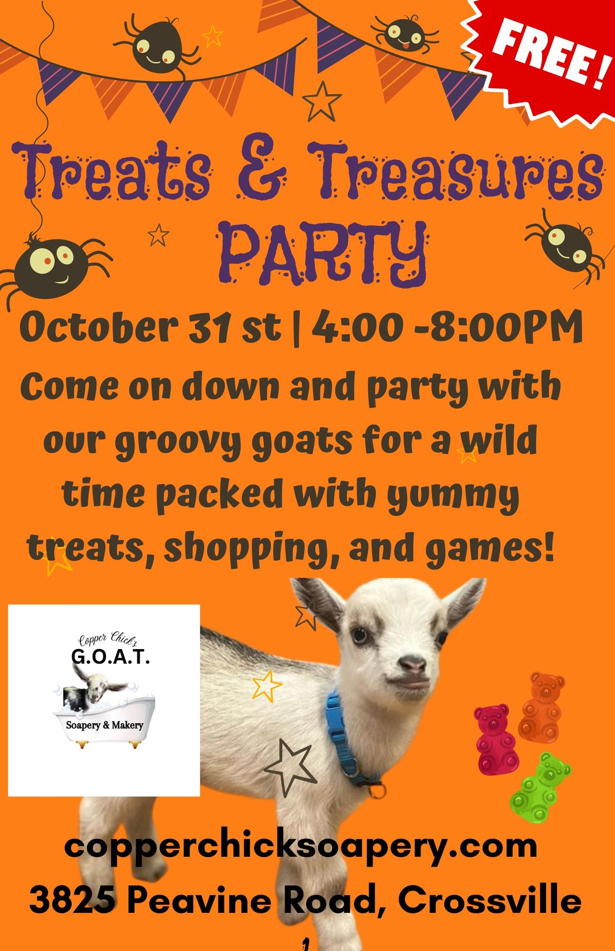 Treats & Treasured party @ Copper Chick\u2019s G.O.A.T. Farmstead