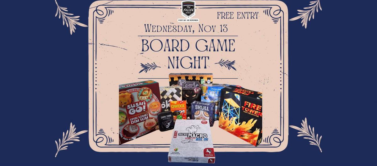 Board Game Night at The Fallen Brewery