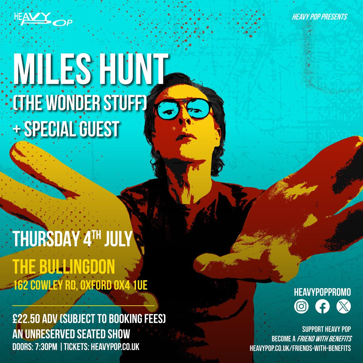 Heavy Pop: Miles Hunt (The Wonder Stuff) + Hattie Whitehead *Under 30 tickets left!*