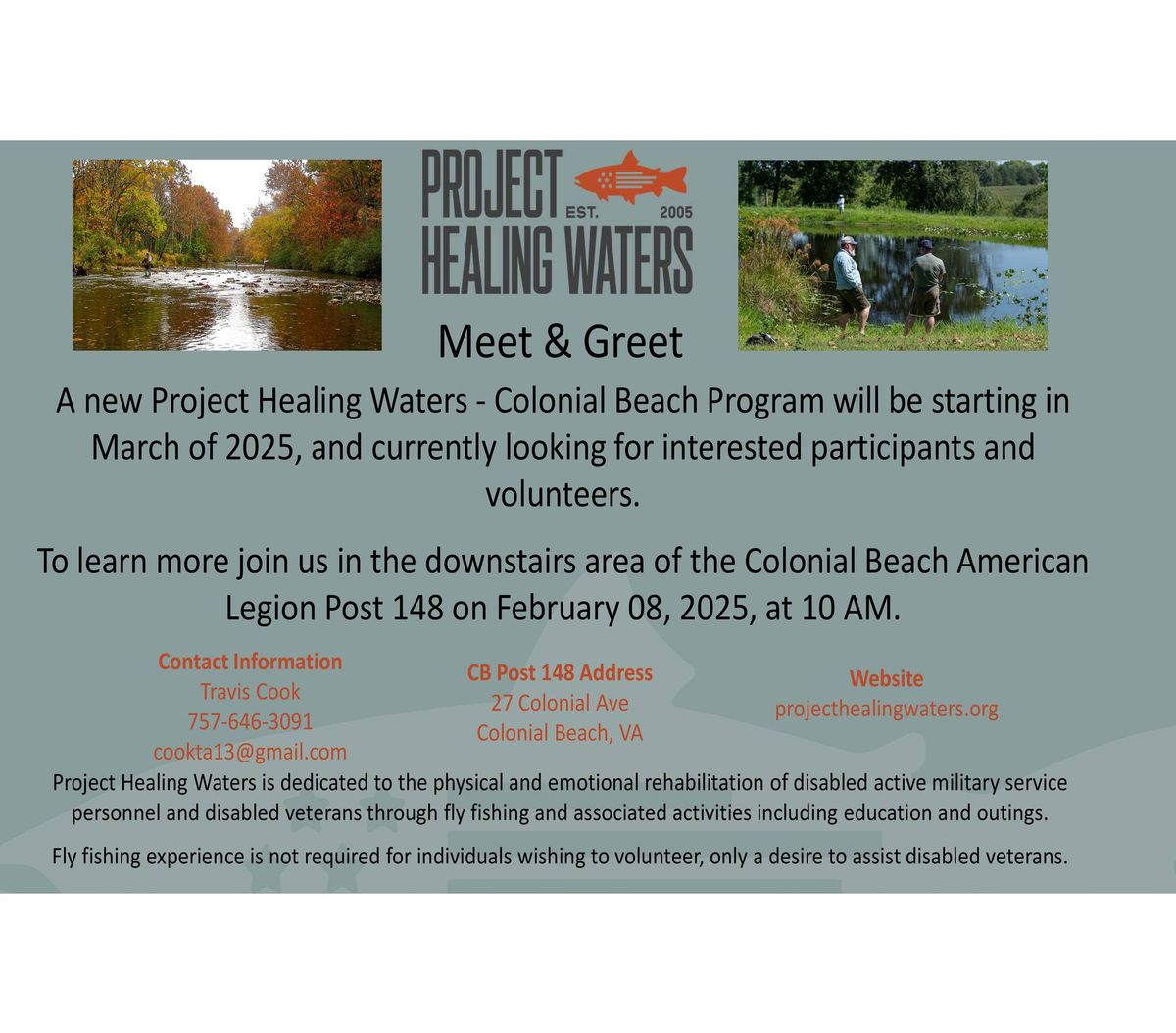 Project Healing Waters (PHW) - Colonial Beach Affiliation Program