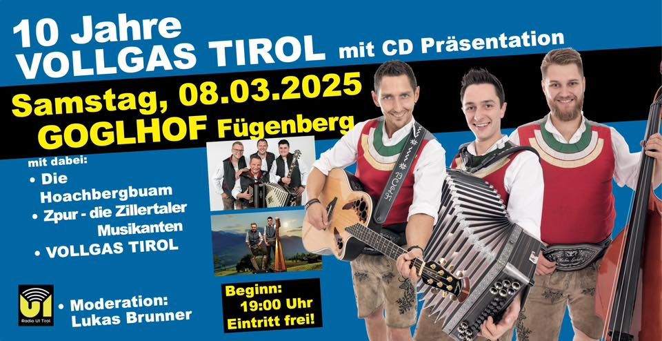 10 Jahre Vollgas Tirol mit CD-Pr\u00e4sentation