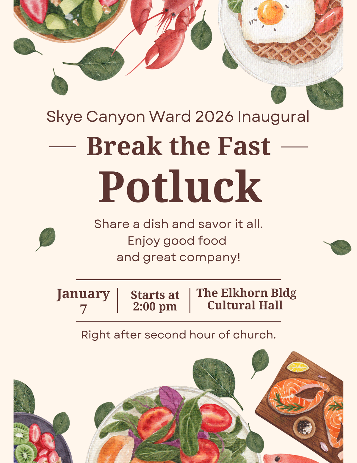Skye Canyon Ward "Break the Fast" Potluck