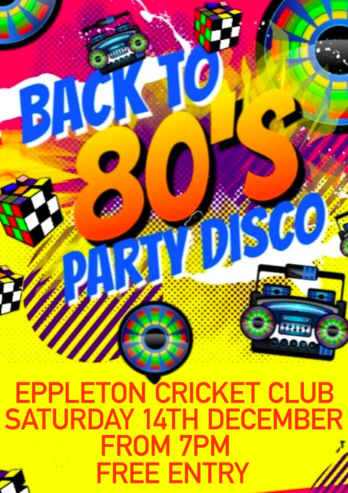 \ud83c\udfb8BACK TO THE 80S NIGHT | Disco night at Eppleton Cricket Club 