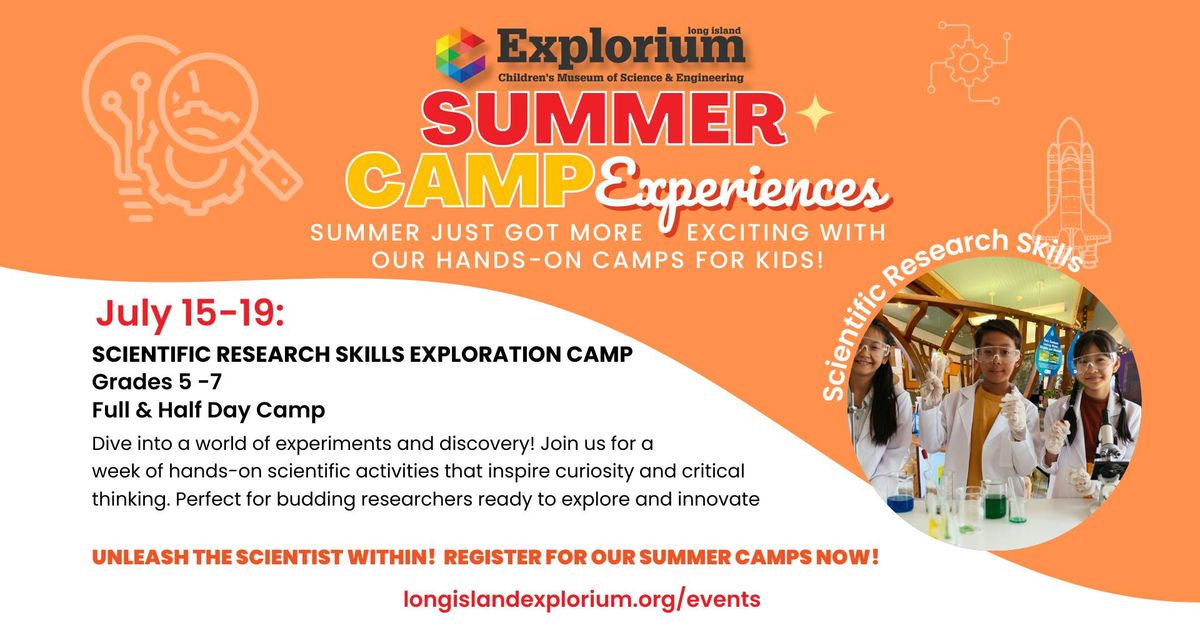 July 15-19: Scientific Research Skills Exploration Camp