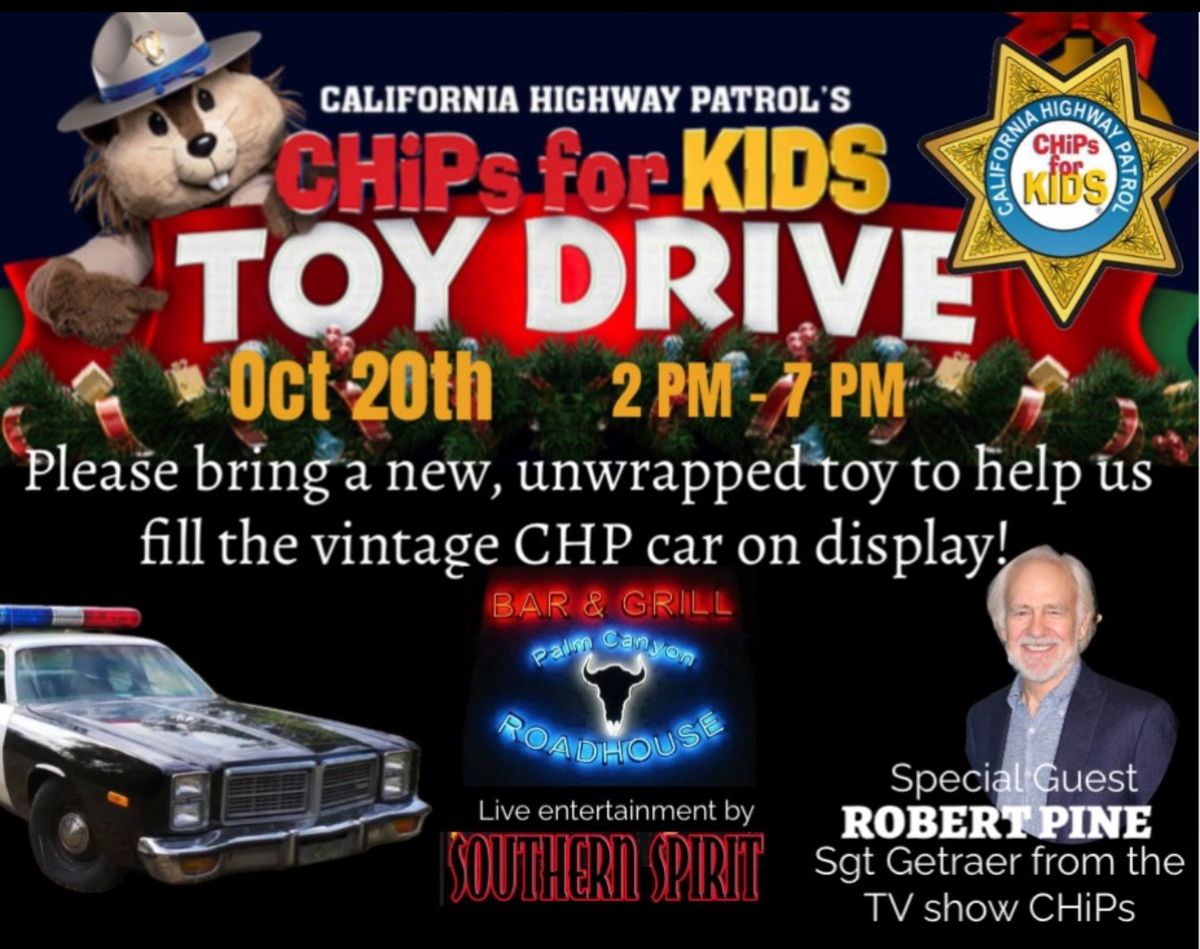 CHIPS FOR KIDS\ud83e\uddf8TOY DRIVE\ud83e\uddf8 AT THE WORLD FAMOUS PALM CANYON ROADHOUSE, PALM SPRINGS, CA.