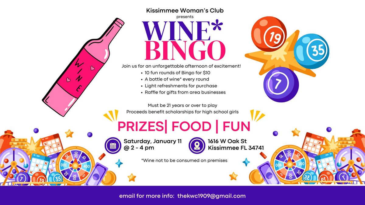 Wine Bingo by the Kissimmee Woman's Club