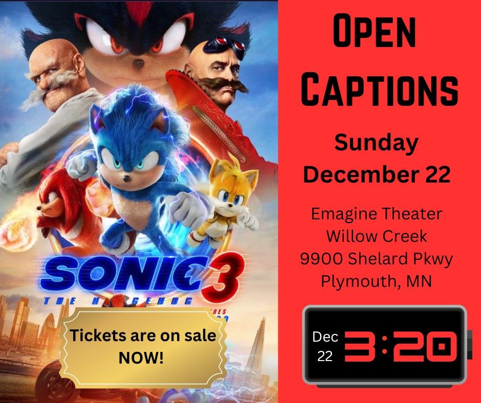 Sonic 3 - OPEN CAPTIONED Movie!