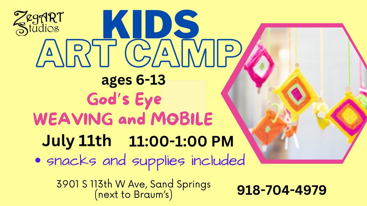 1 day Kids Art Camp @ ZegART Studios: God's Eye mobiles 