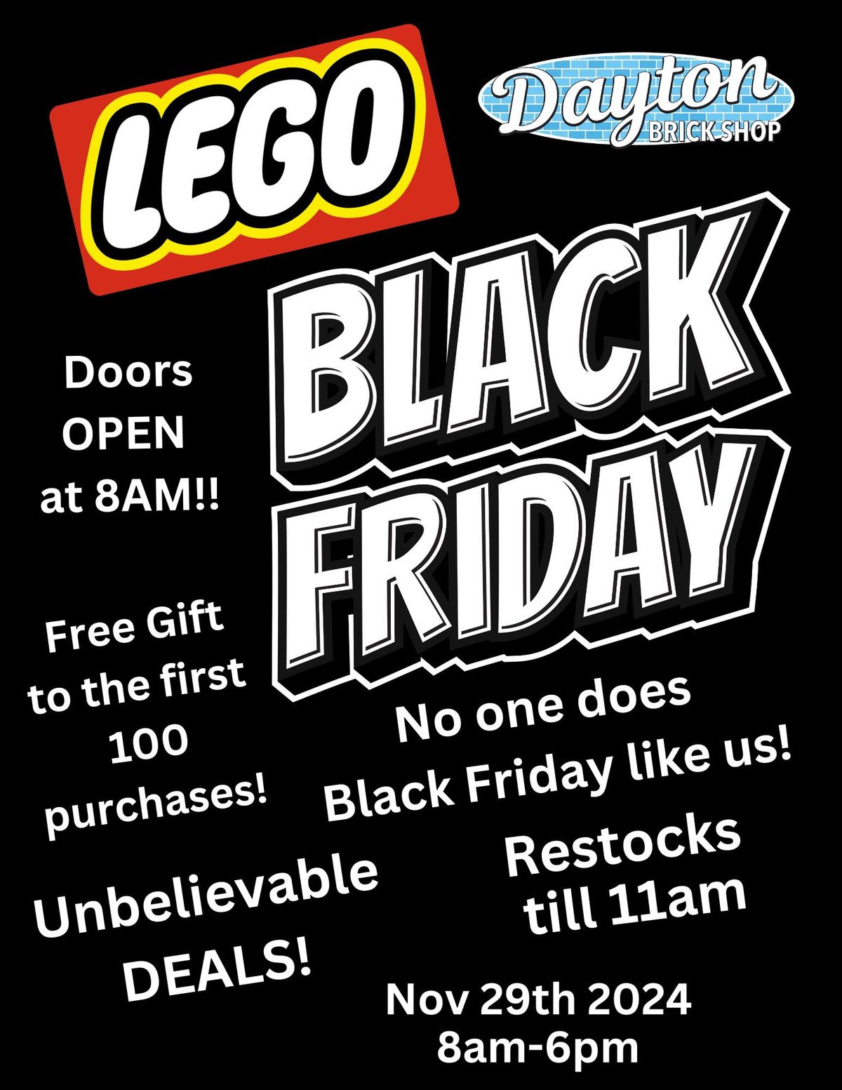 BLACK FRIDAY at DAYTON BRICK SHOP