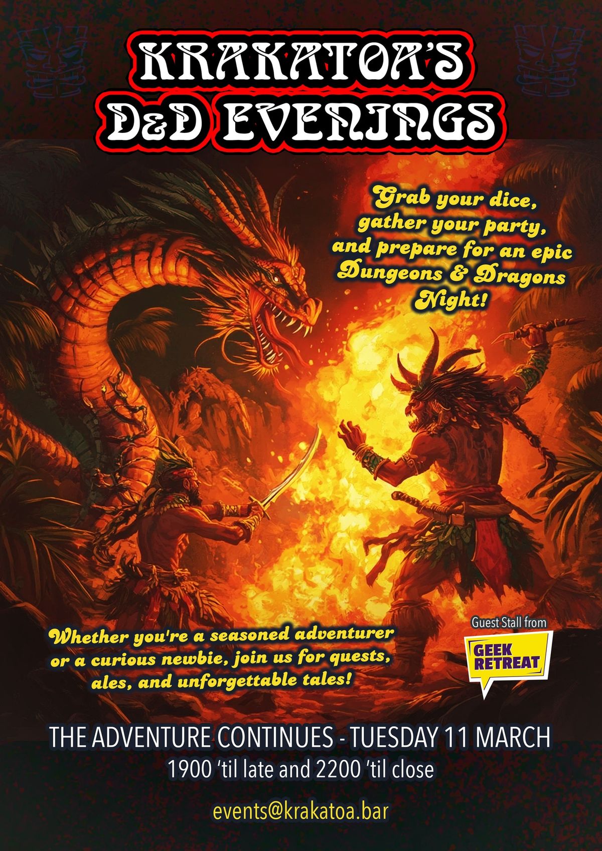 Krakatoa's D&D EVENINGS - the adventure continues!