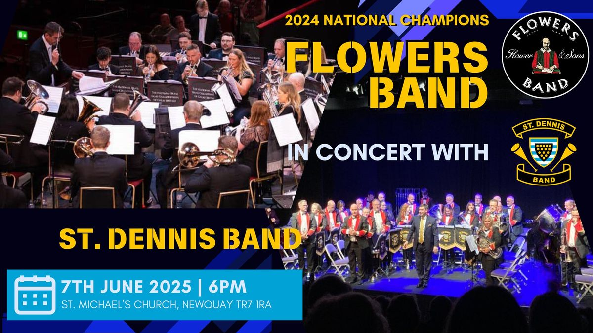 2024 National Champions Flowers Band in concert with St. Dennis Band