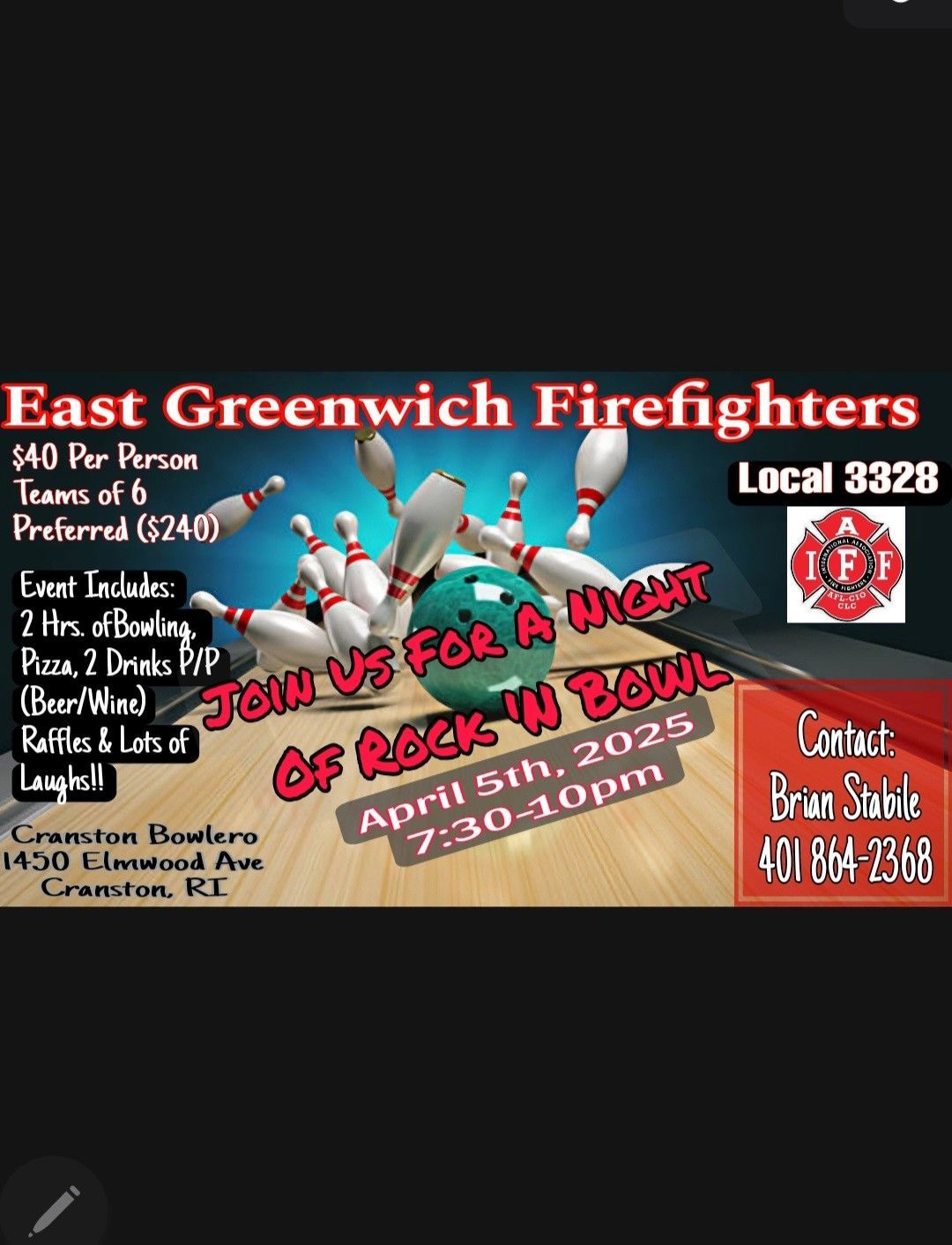 EAST GREENWICH FIREFIGHTER'S ROCK n BOWL