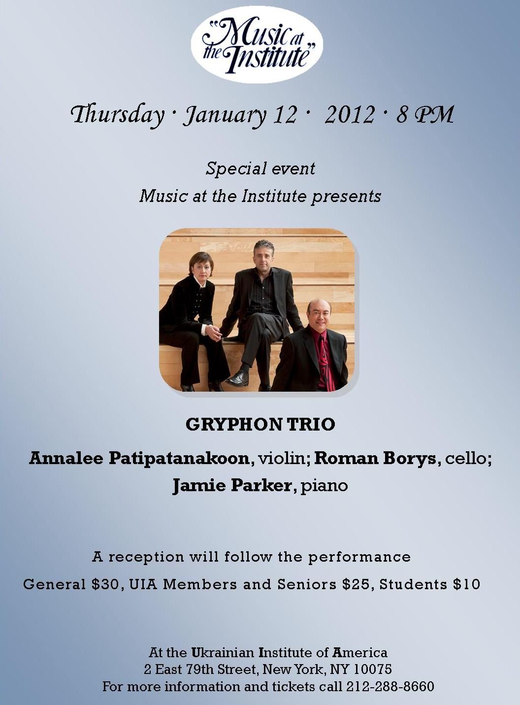Gryphon Trio at Vernon and District Performing Arts Centre