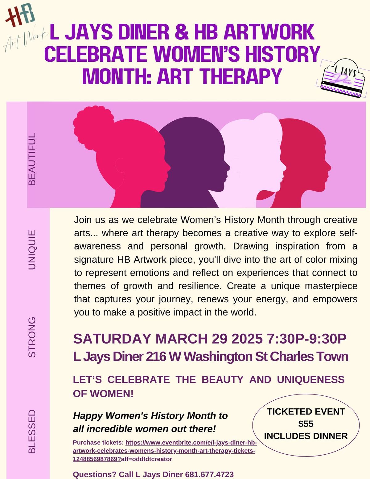 L Jays Diner & HB Artwork Celebrate Women's History Month: Art Therapy!