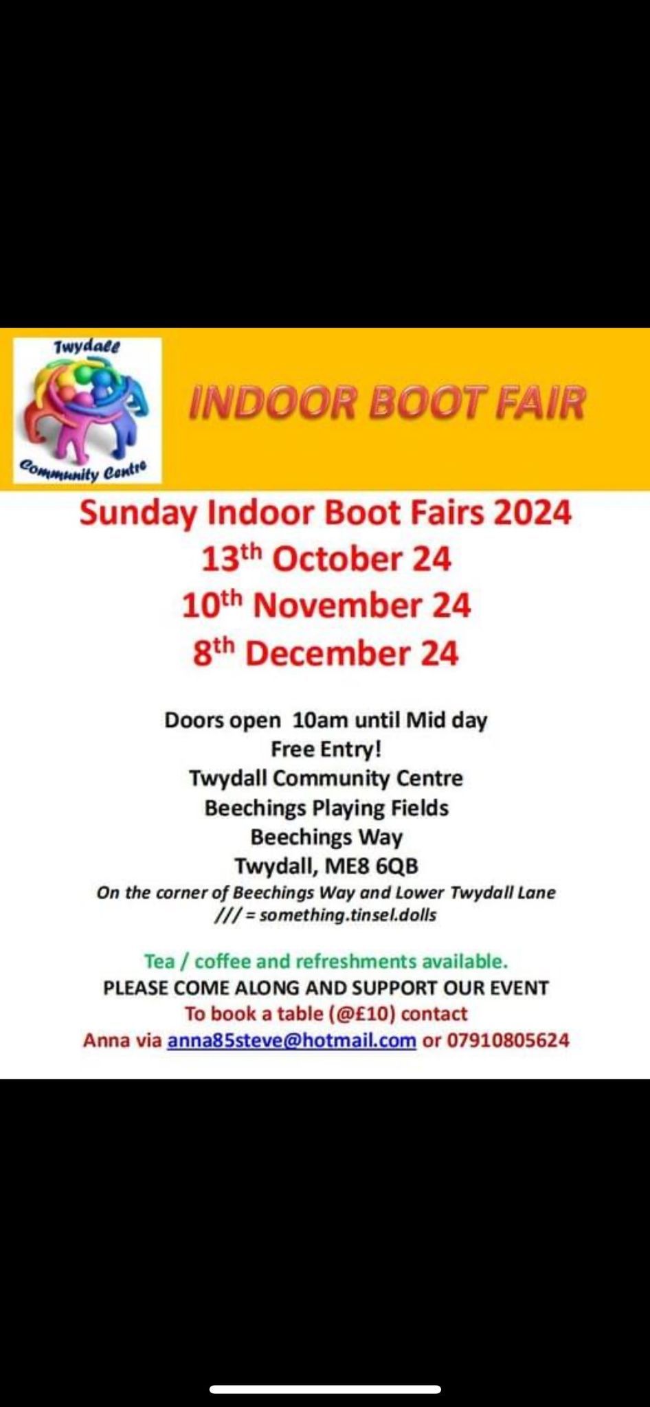 Twydall community centre Bootfair 