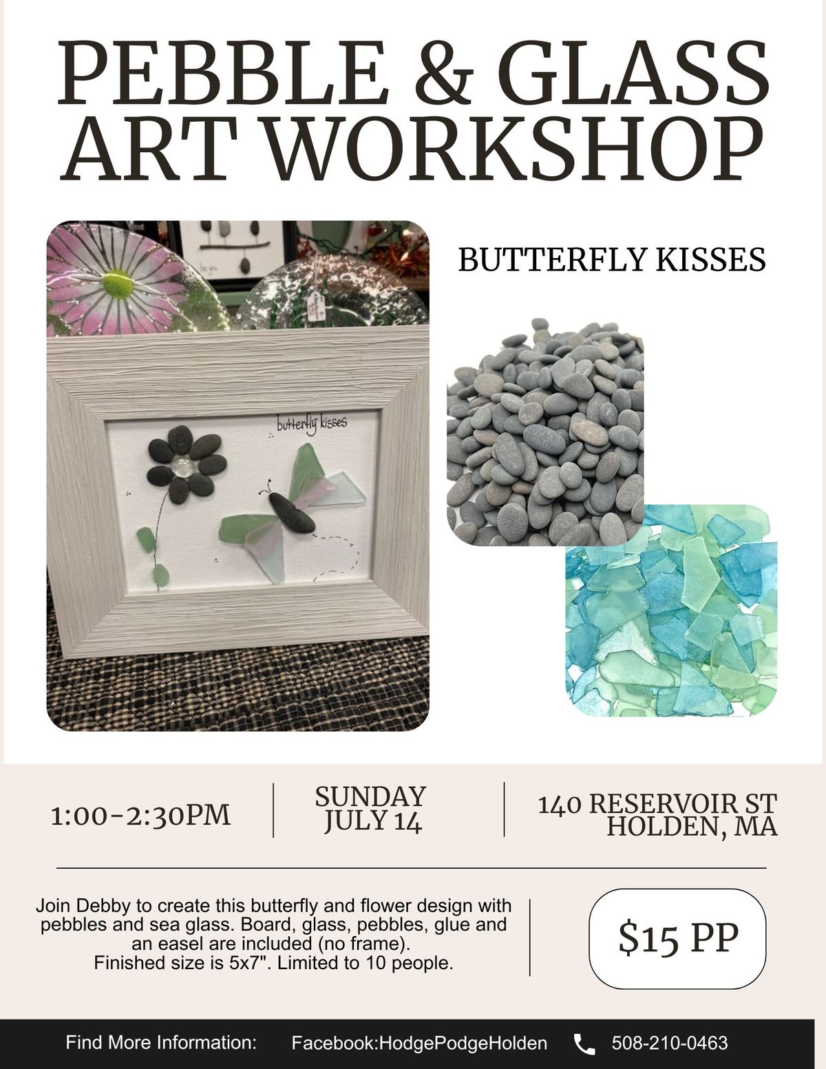 Butterfly Pebble & Glass Art Workshop