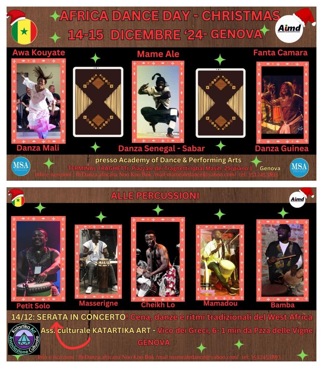 Africa Dance Day - Christmas - Danza del Mali- Guinea e Senegal . Serata West Africa - GENOVA 