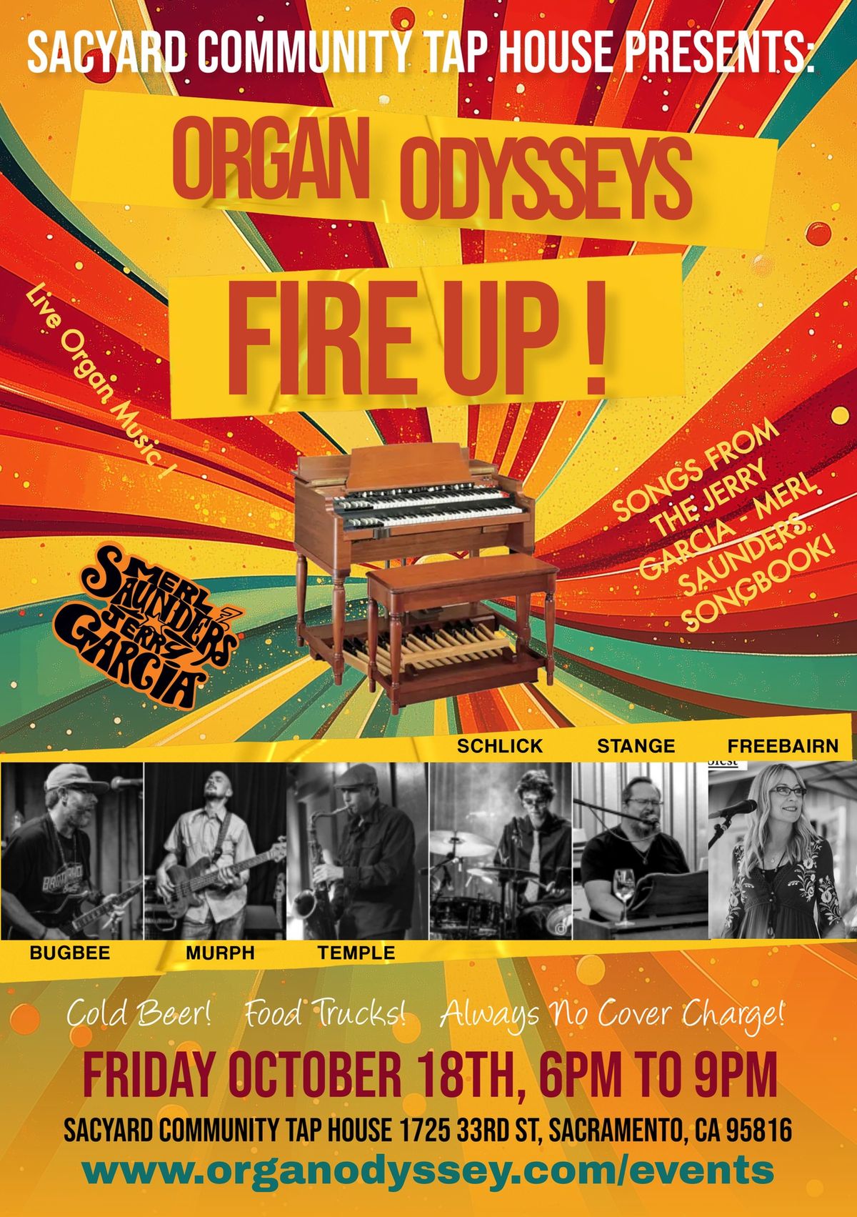 ORGAN ODYSSEYS' "FIRE UP!" LIVE at the SACYARD COMMUNITY TAP HOUSE