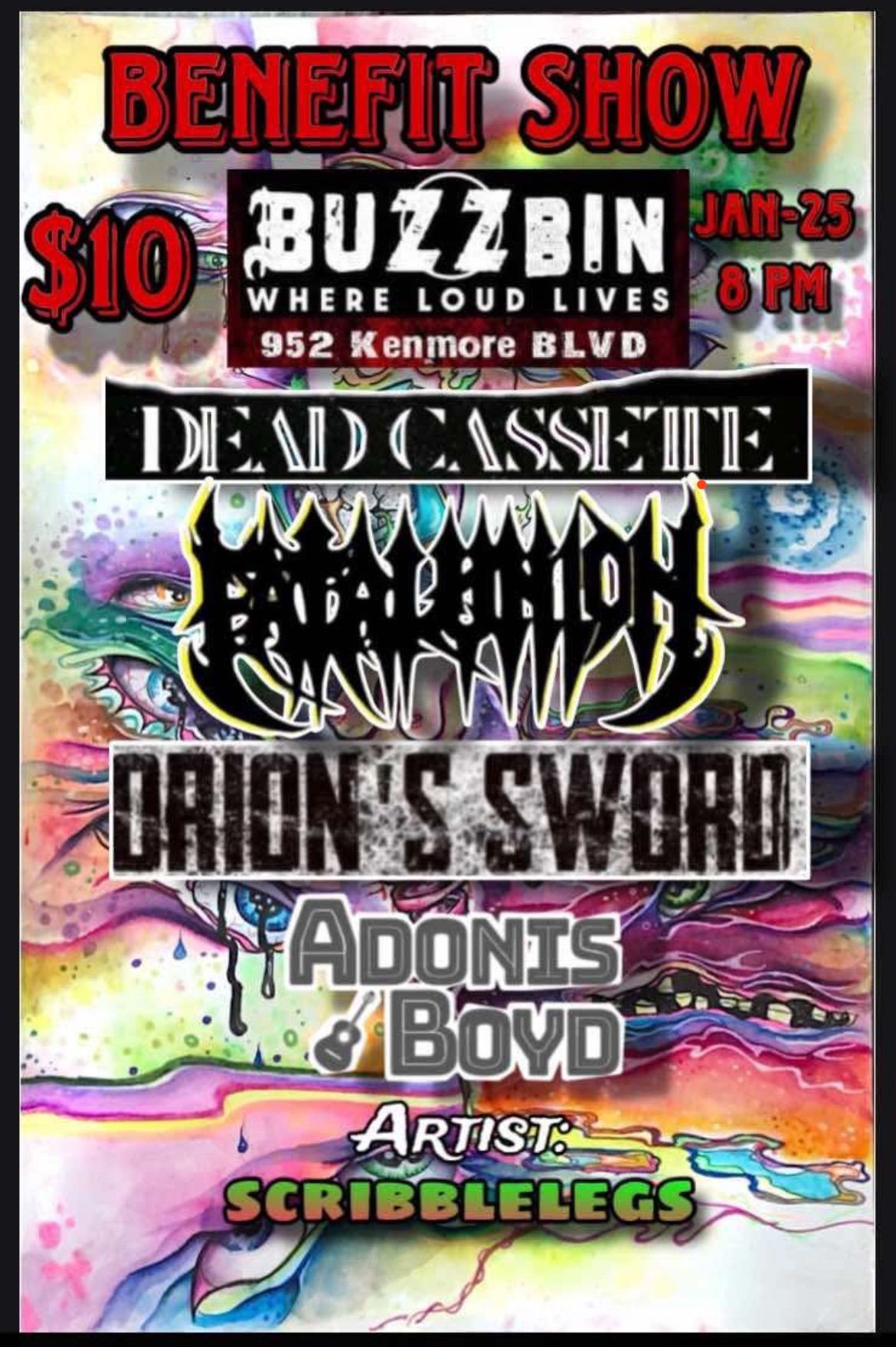 DEAD CASSETTE\/ FATAL UNION\/ ORIONS SWORD\/ ADONIS BOYD\/ ARTIST SCRIBBLELEGS