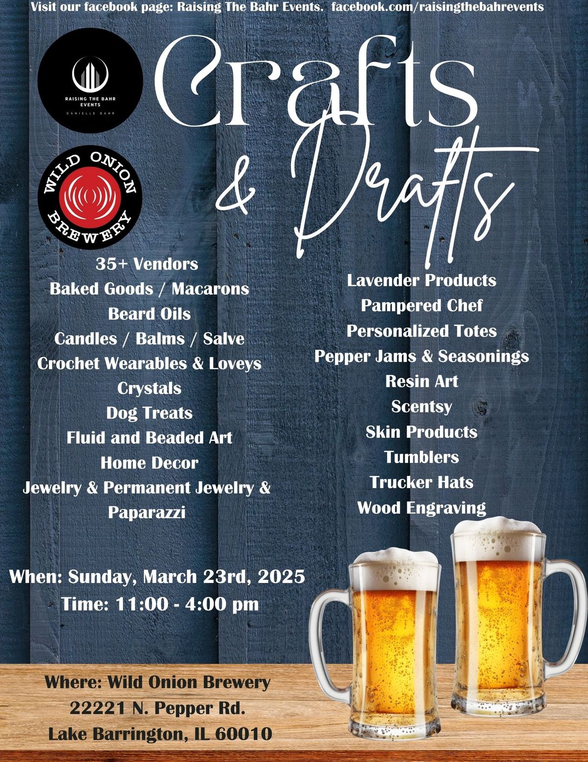 Crafts & Drafts @ Wild Onion Brewery, Lake Barrington, IL