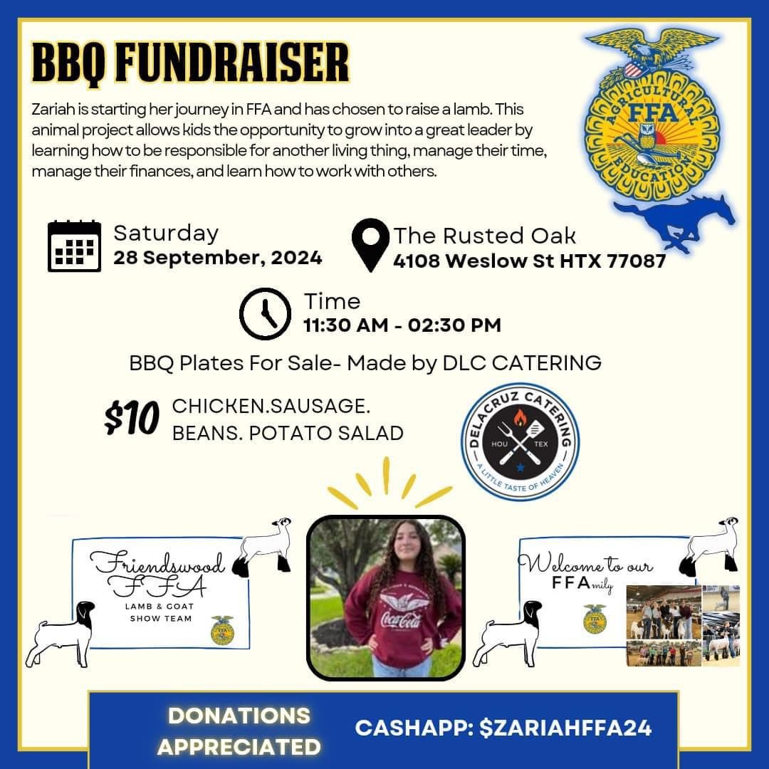 BBQ Fundraiser - Zariah FFA 2024