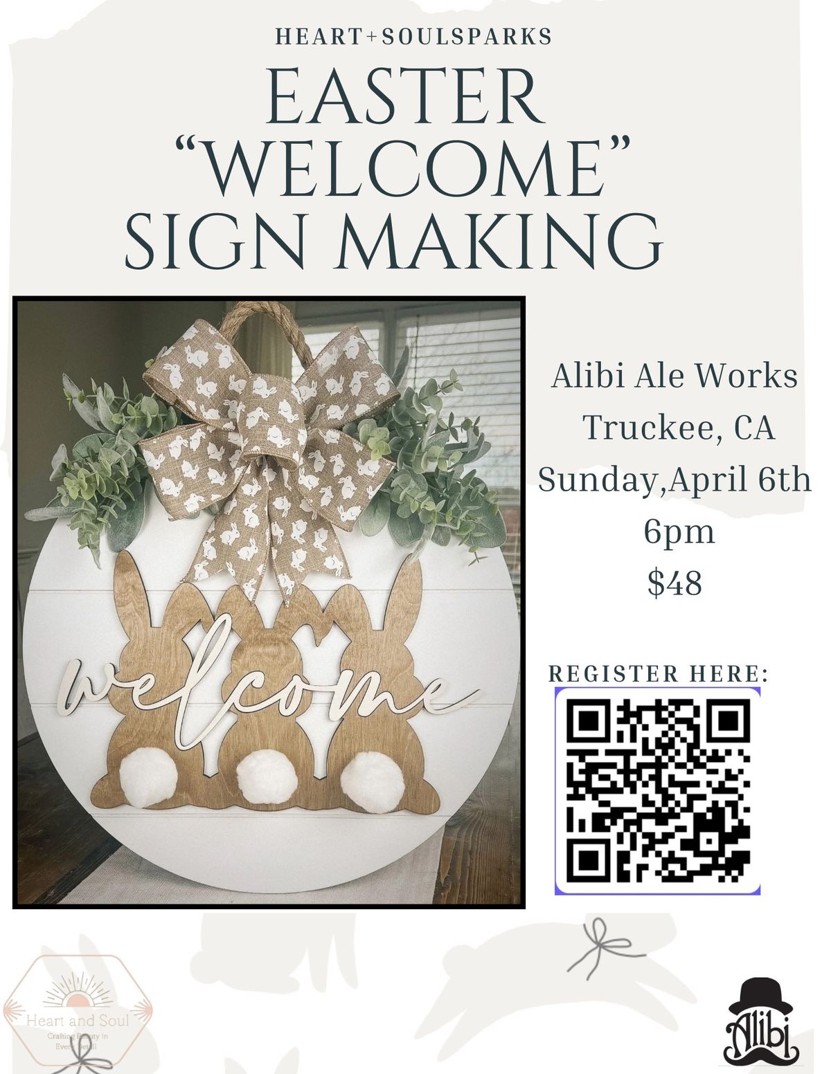 Easter \u201cWelcome\u201d Sign Making Class @ Alibi Ale Works