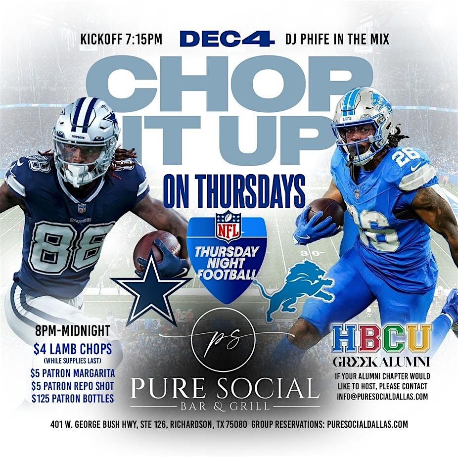 Thursday Night Cowboys Vs. Lions  @ Pure Social