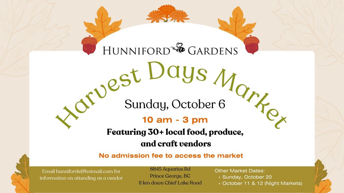 Hunniford Gardens Harvest Day Market