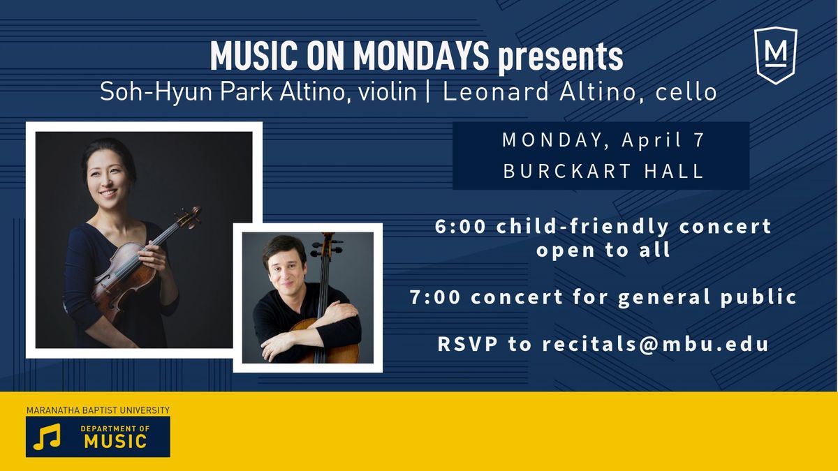 Music on Mondays- String Duo Recital- Child friendly concert