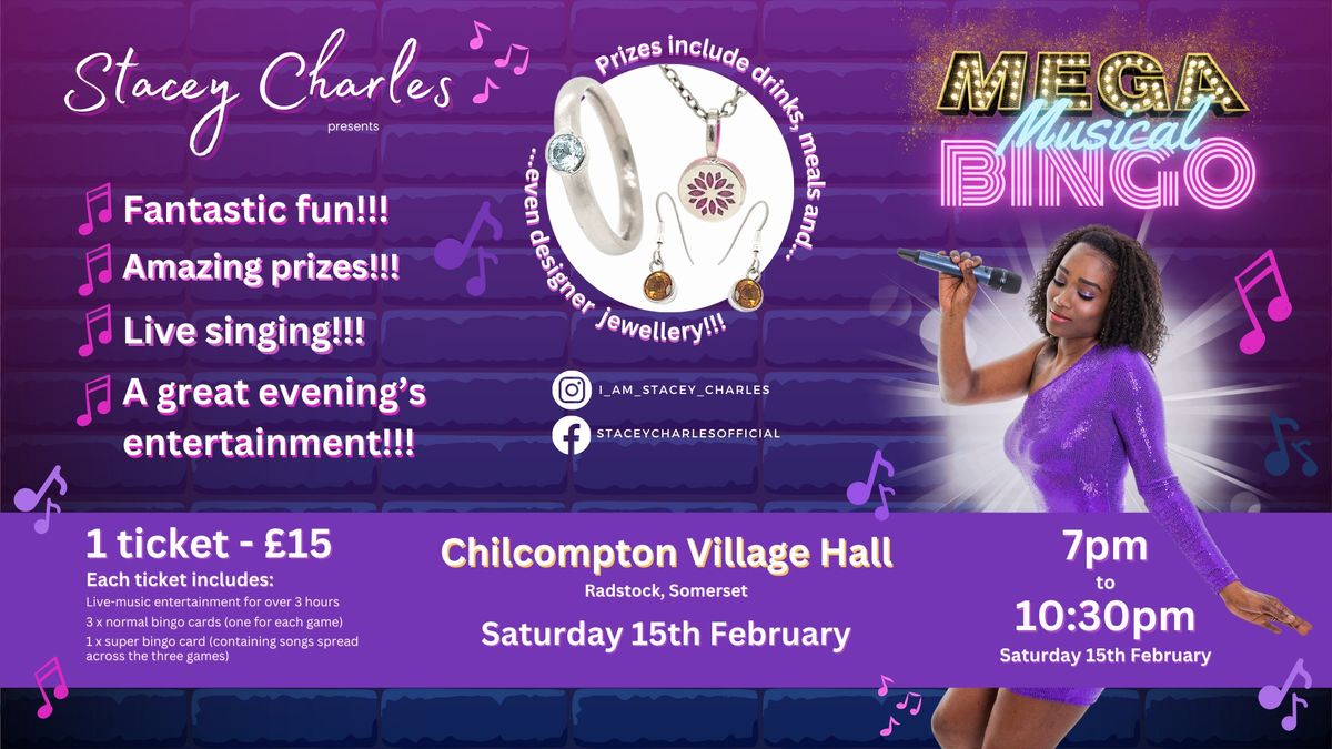 \u2b50MEGA\u2b50 Musical Bingo at Chilcompton Village Hall (Radstock, Somerset) - Saturday 15th February 7pm