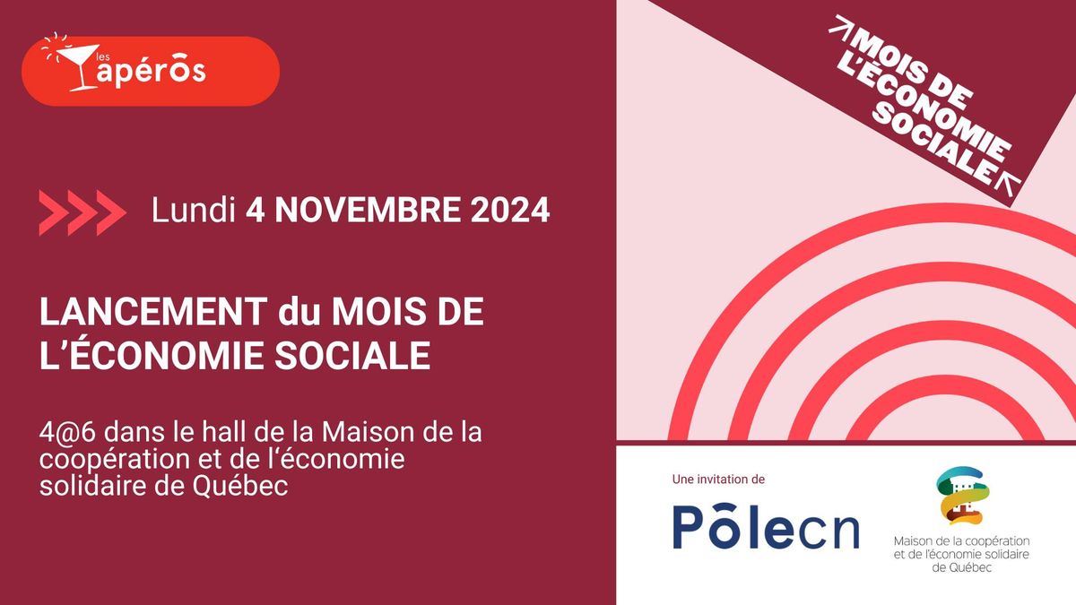 Lancement du Mois de l'\u00e9conomie sociale